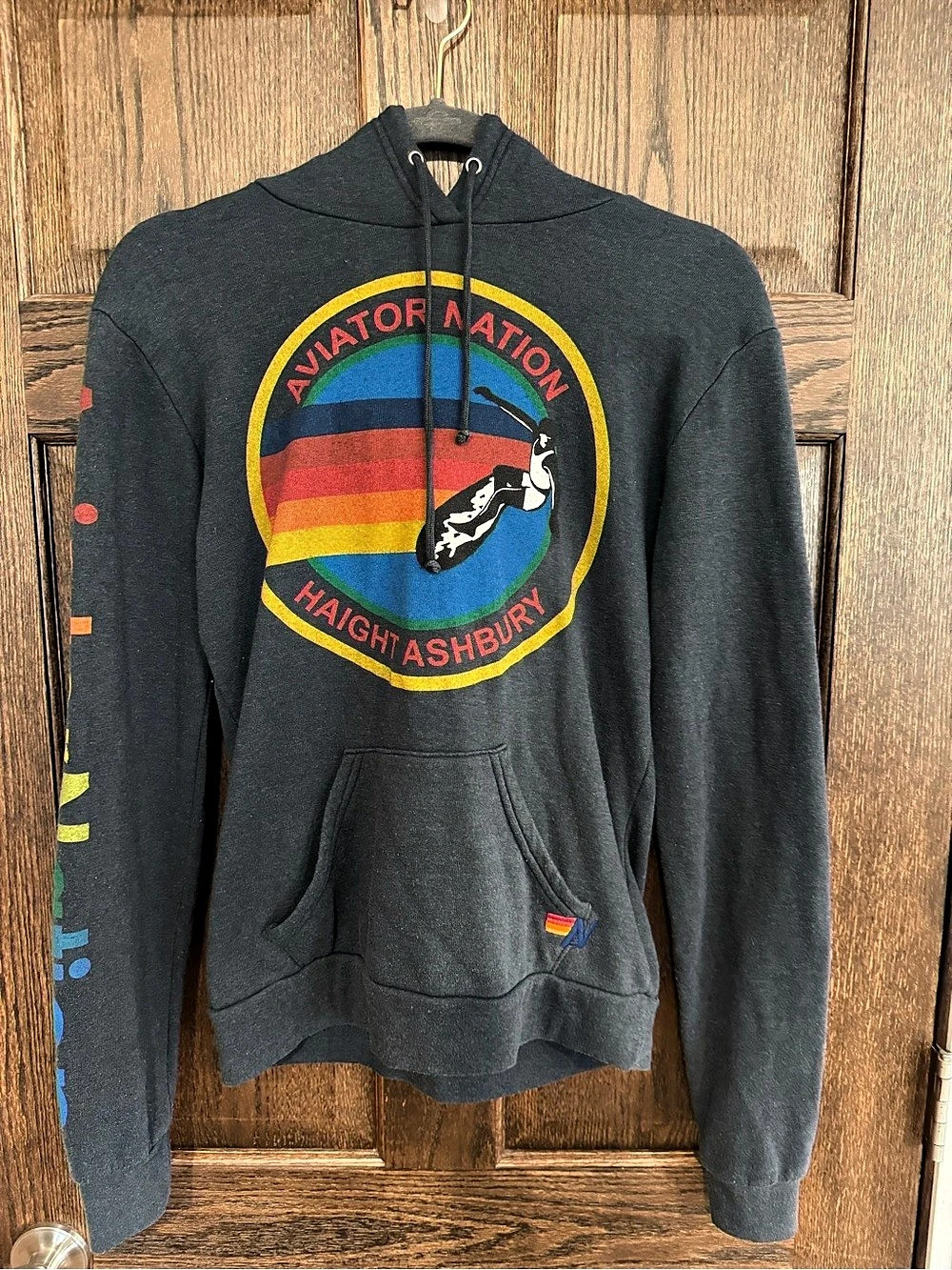 Aviator Nation Haight Ashbury Graphic Hoodie Size Small